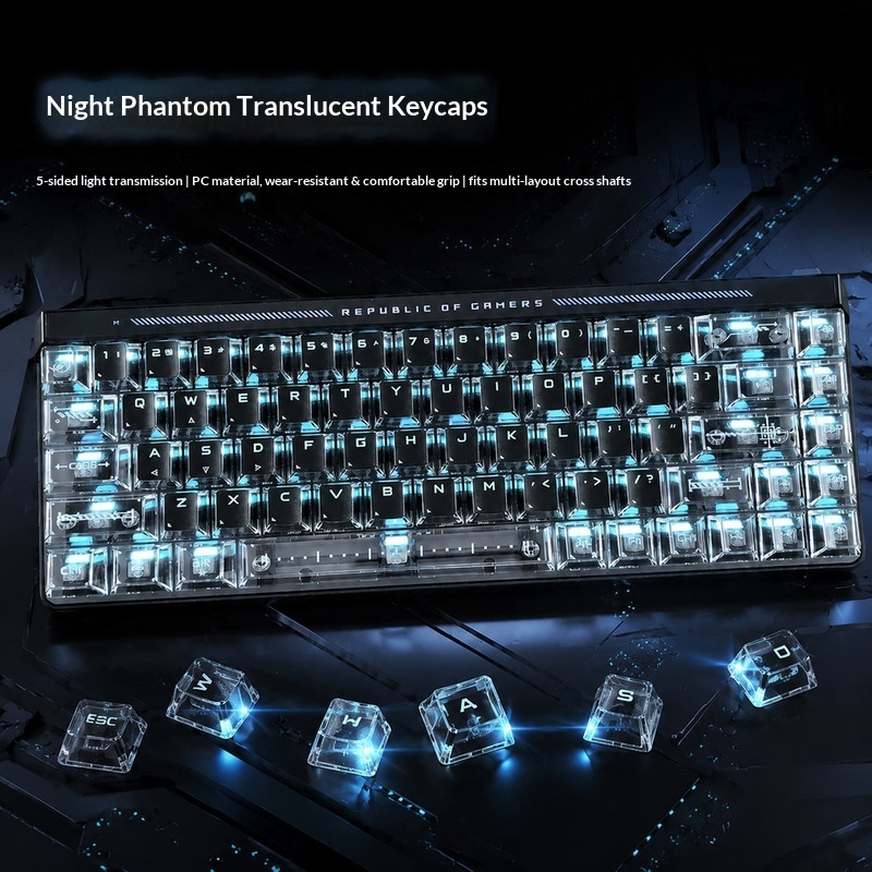 Gaming Accessories White - Прозрачные клавиши с подсветкой, высота OEM,